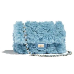 Small Blue Fluffy Handbag Chain